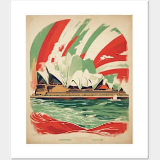 Sydney Opera House Australia Vintage Travel Poster Tourism Art Posters and Art